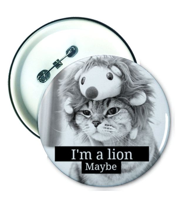 เข็มกลัด พิมพ์รูป I am a Lion Badge